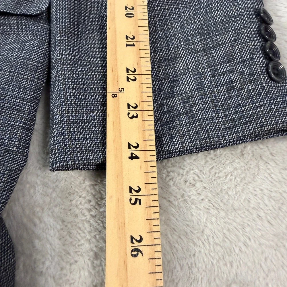 Cremieux Mens 48R Blazer Blue Gray Check Wool Norman-R SPJ Modern Classic Fit